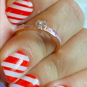 Heart shaped zirconia Ring